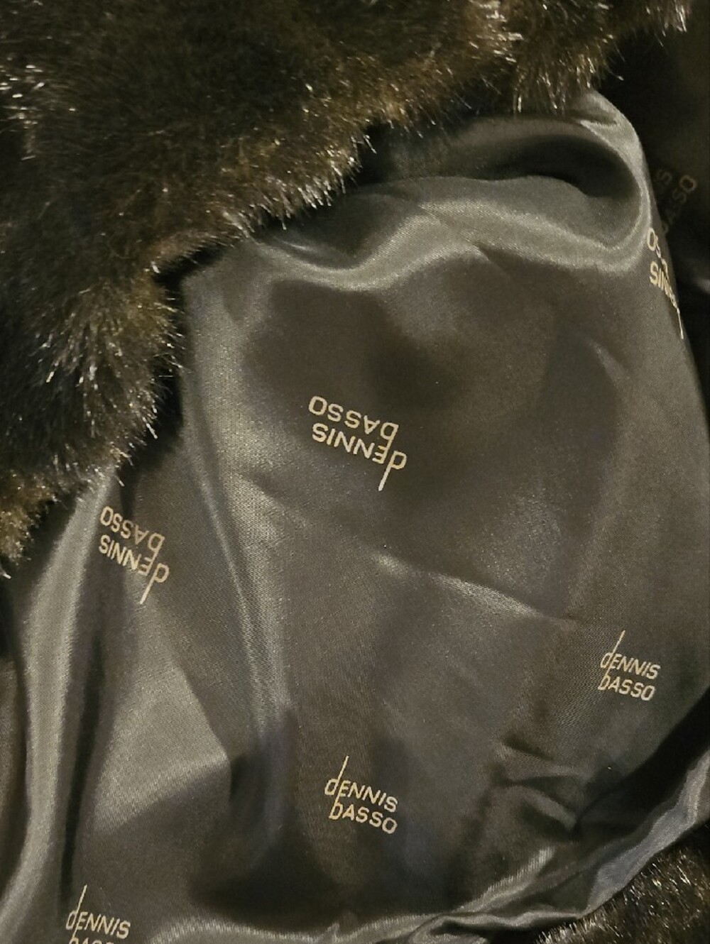 Dennis basso Black Faux Fur Coat with Plush Collar 3X - Picture 12 of 15